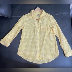KUT from the Kloth Gingham Button-Front Shirt
Size XL
Yellow + White Check